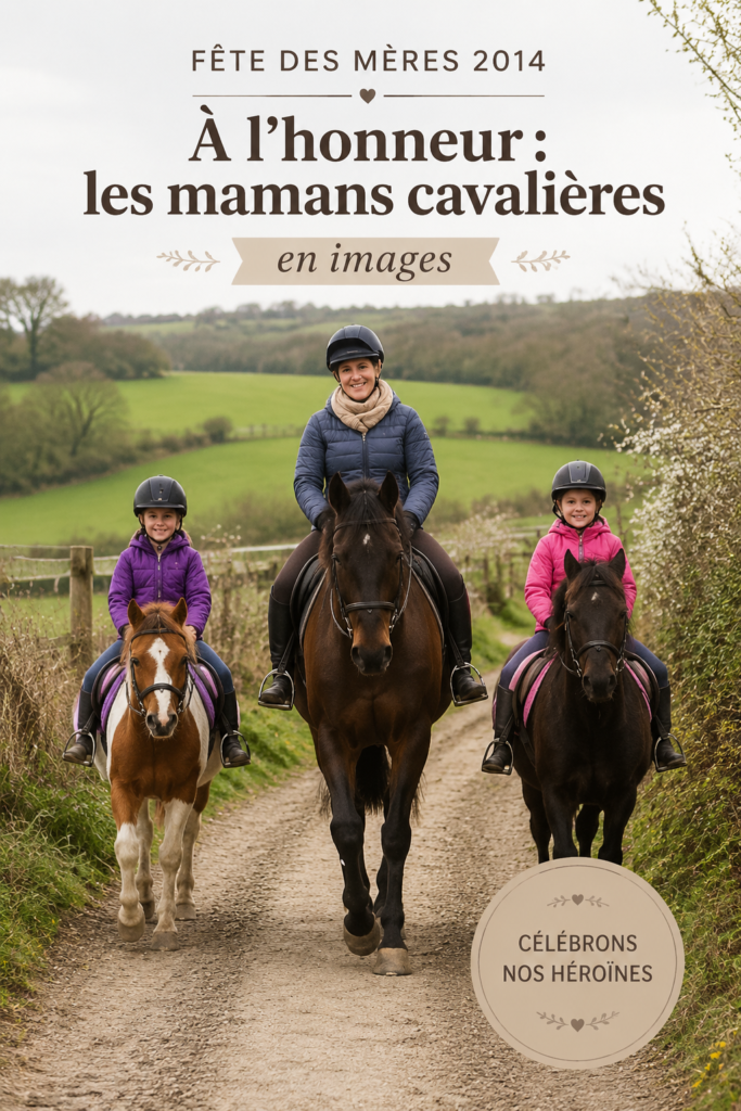 Mamans cavalières célébrées à la fête des mères entourées de leurs chevaux