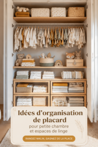 Un placard bien organisé avec des accessoires pratiques.