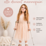 Une petite fille souriante avec un style de mannequin, représentant l'espoir et la passion.