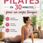 Femme en plein exercice de Pilates, renforçant son corps en 30 minutes.