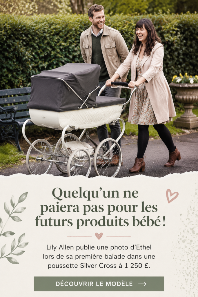Lily Allen avec sa fille Ethel dans une poussette Silver Cross.