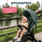 Une famille riant et jouant lors d'une promenade en pleine nature.