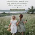 Robe en lin blanche pour petite fille, idéale pour les anniversaires