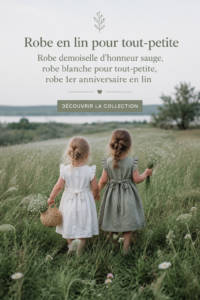 Robe en lin blanche pour petite fille, idéale pour les anniversaires
