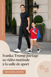 Ivanka Trump en tenue de sport dans une salle de gym, prête à commencer son entraînement.