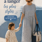 Un chic sac à langer en cuir sur fond neutre, illustrant le style moderne pour mamans.