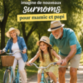 Surnoms créatifs pour grands-parents, avec des images de famille heureuse.