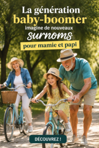 Surnoms créatifs pour grands-parents, avec des images de famille heureuse.