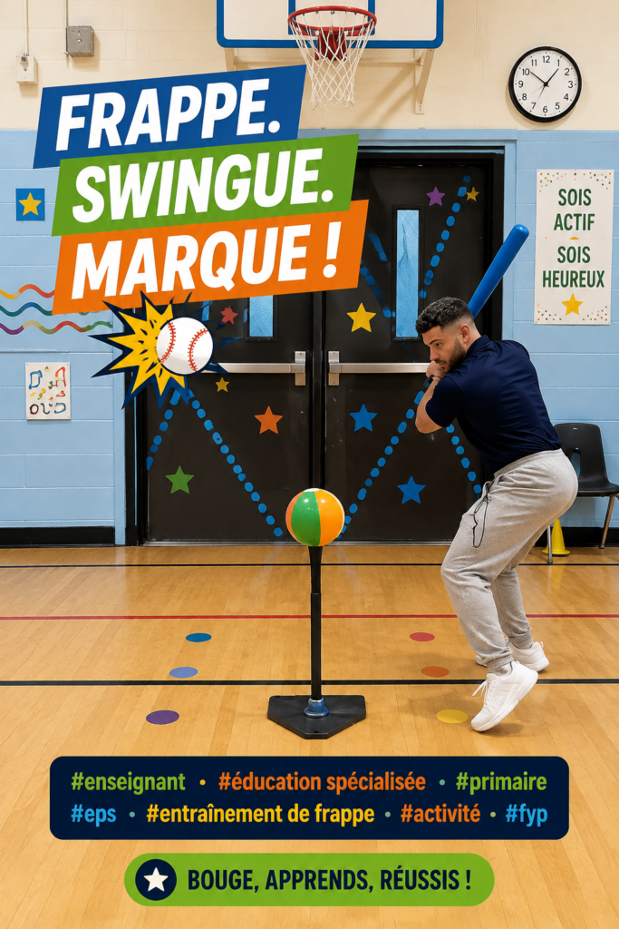 Femme pratiquant le jeu de balle avec une batte sur un terrain de sport.