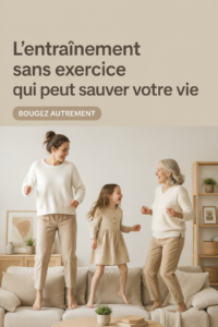 Femme pratiquant une activité douce en pleine nature, représentant le concept d'entraînement sans effort.