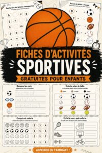 Fiches sportives imprimables pour enfants avec des activités ludiques