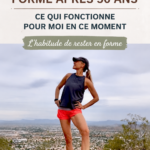 Femme de 50 ans souriante, pratiquant une activité physique en plein air, symbolisant la santé et le bien-être.