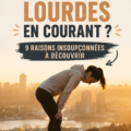 Femme courant avec des jambes lourdes sur un chemin de randonnée