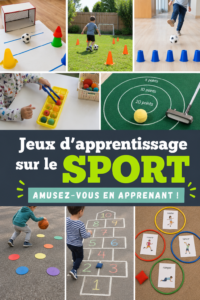 Jeunes enfants jouant à des jeux d'apprentissage sur le thème du sport dans un parc