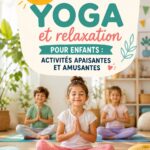 Un groupe d'enfants pratiquant le yoga dans un parc, souriants et détendus.