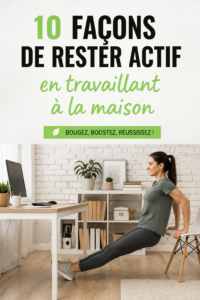 Femme travaillant à domicile tout en faisant des exercices d'étirement.