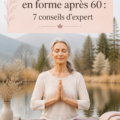 Femme de 60 ans faisant de l'exercice en plein air, symbolisant la vitalité et le bien-être.