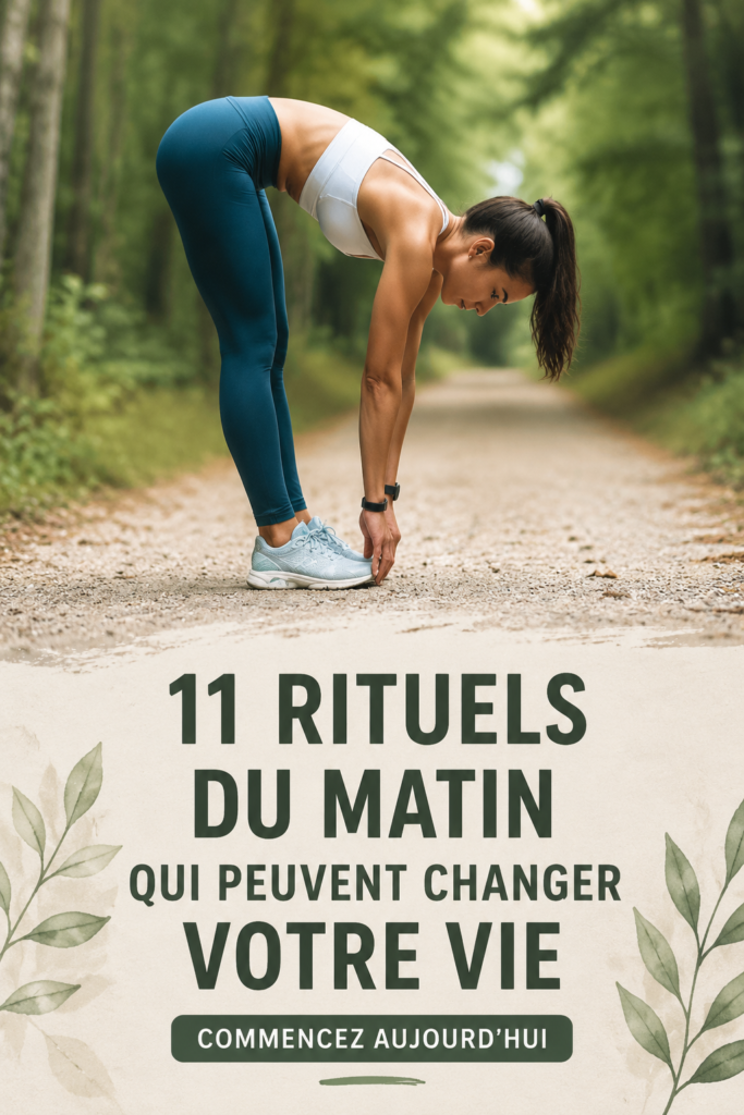 Femme souriante pratiquant un rituel matinal apaisant