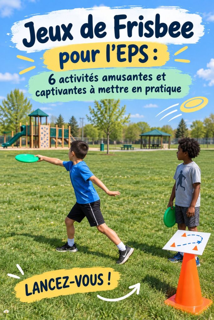Un groupe d'enfants s'amusant à lancer un Frisbee pendant une activité sportive.