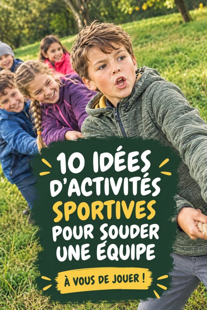Une équipe d'enfants s'amusant lors d'une activité sportive en plein air, favorisant l'esprit d'équipe.