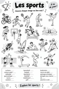 Une carte d'activité sportive imprimée illustrant des exercices au féminin.