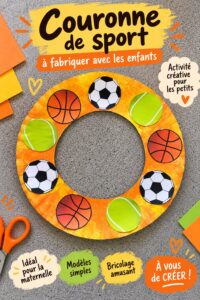 Une couronne artistique réalisée avec des ballons représentant différents sports.