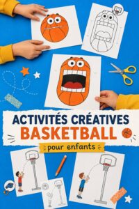 Enfants réalisant des crafts de basket ensemble et s'amusant