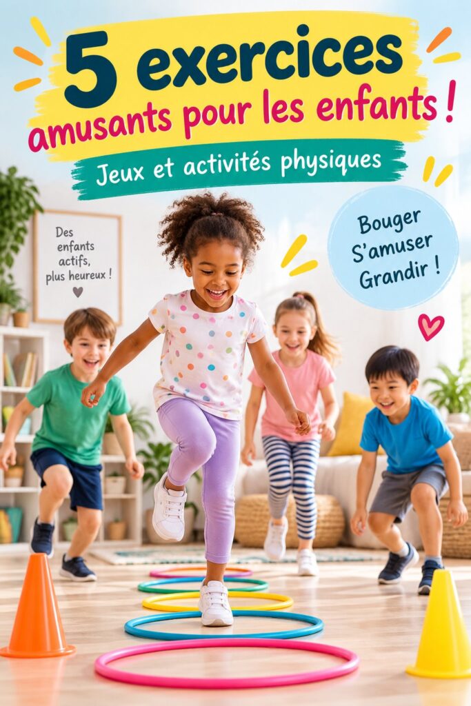 Jeunes enfants jouant à des jeux d'exercice en plein air