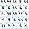Femme effectuant des exercices sur une chaise dans un environnement confortable, illustrant l'activité physique accessible.