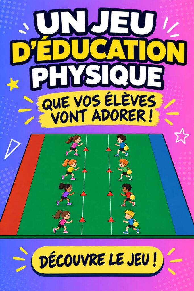 Illustration d'élèves jouant à Rescue Ball, un jeu d'éducation physique dynamique et amusant.
