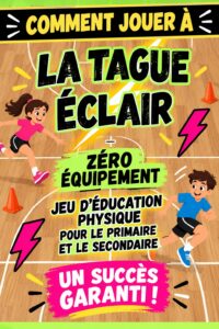Des enfants jouant à Lightning Tag en plein air, sourires aux lèvres.