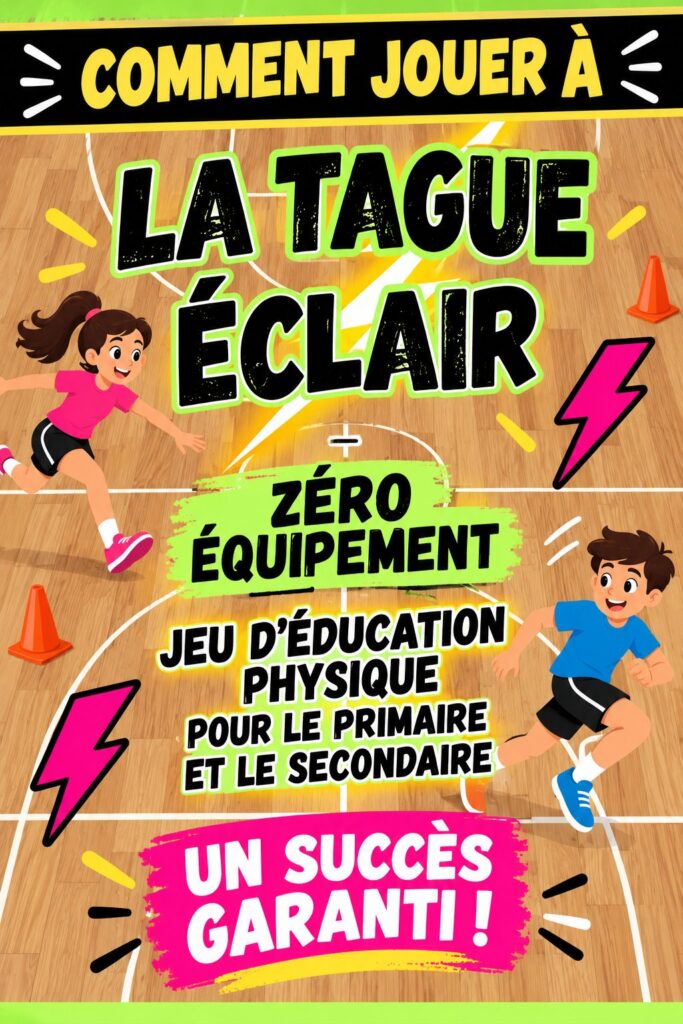 Des enfants jouant à Lightning Tag en plein air, sourires aux lèvres.