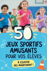Une classe d'élèves s'amusant avec des jeux de sport en plein air, illustrant la joyeuse atmosphère des activités physiques.