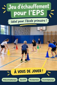 Un groupe d'enfants s'amusant ensemble lors d'une activité d'échauffement en EPS.