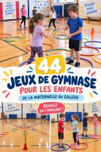 Un groupe d'enfants s'amusant en jouant à des jeux de gym à l'extérieur.