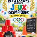 Une famille jouant ensemble lors de jeux Olympiques à domicile
