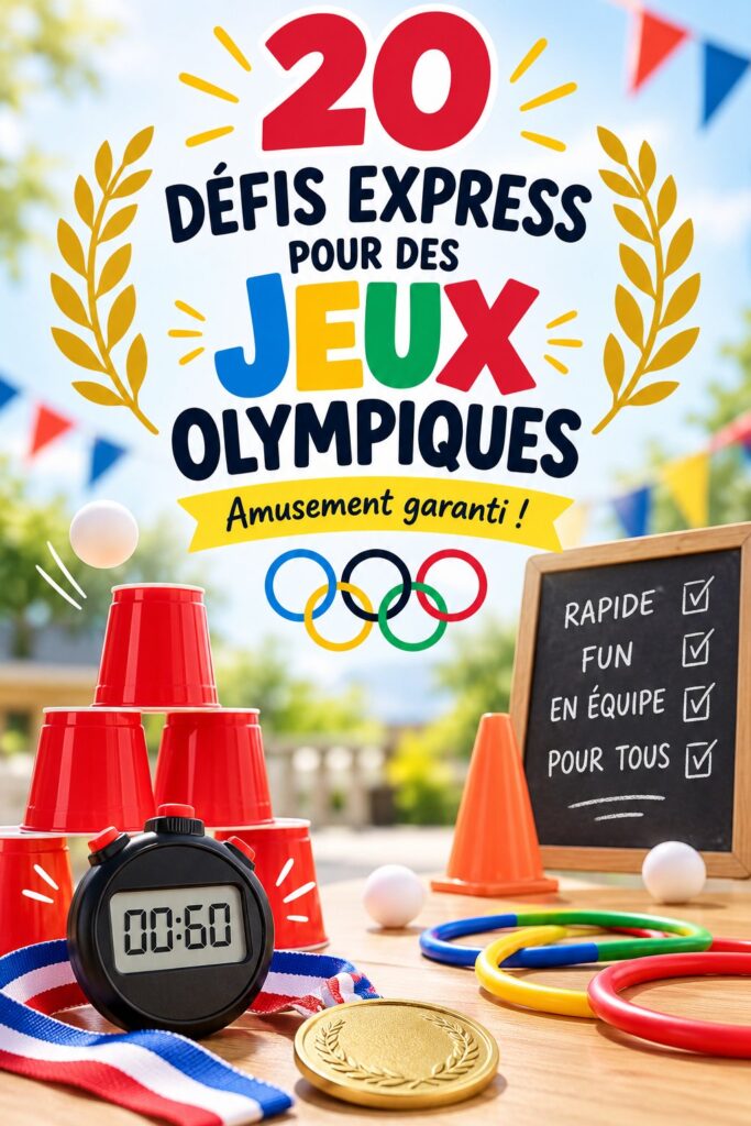 Une famille jouant ensemble lors de jeux Olympiques à domicile