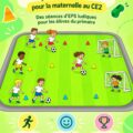 Une poursuite de groupe d'enfants jouant à un jeu de mouvement, illustrant l'activité physique pour les jeunes.