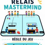 Enfants s'amusant à un jeu de relais sur le terrain de sport.