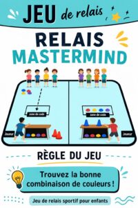 Enfants s'amusant à un jeu de relais sur le terrain de sport.