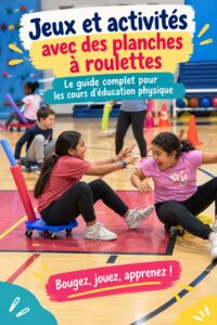 Des enfants heureux jouant sur des scooters lors d'une activité sportive à l'école.
