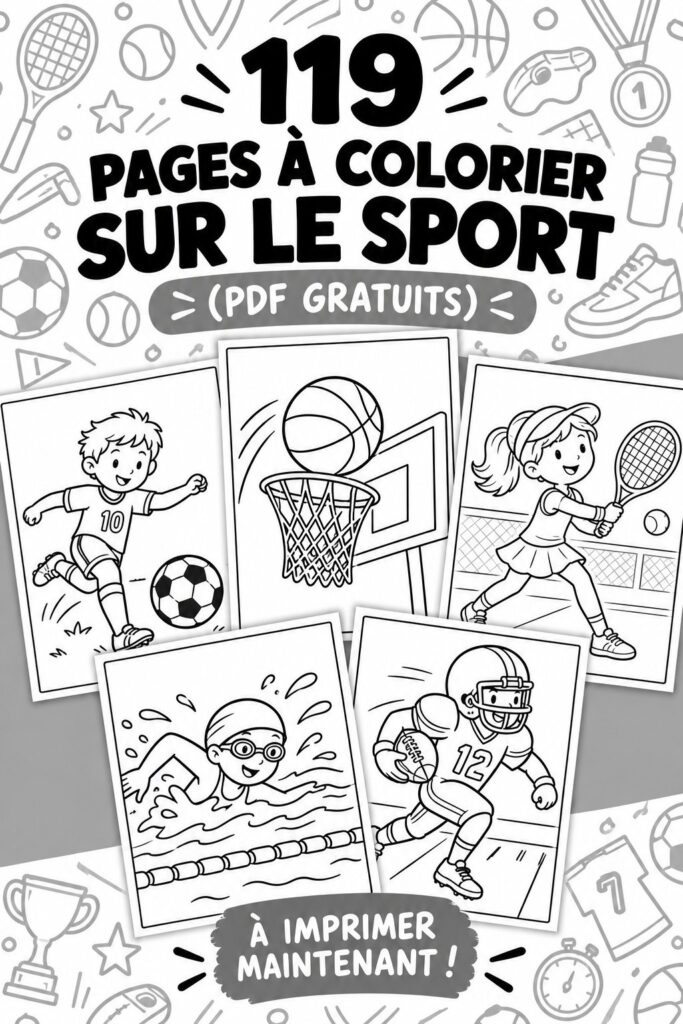 Pages de coloriage sportives à imprimer, offrant une expérience créative ludique.
